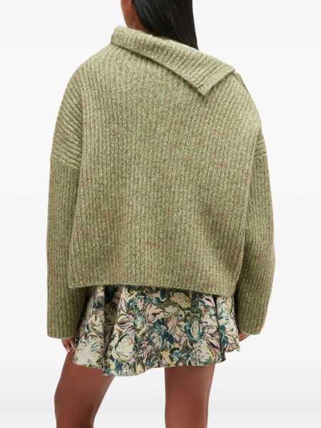 Pulovere Ganni Sweater With Side Button Closure GREEN Femei (BM 19518500) 4
