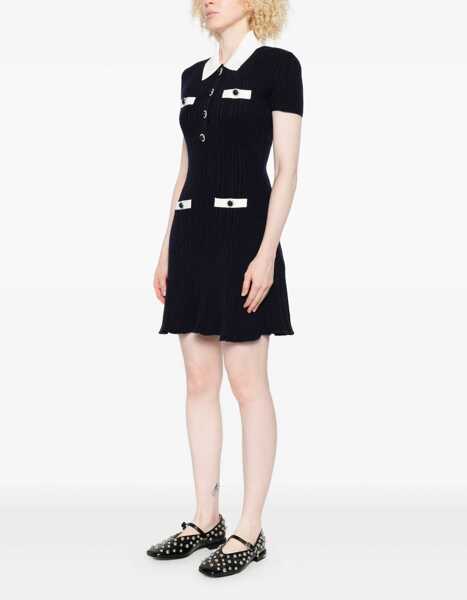 Rochii casual Self-Portrait Mini Dress With Contrasting Collar BLUE Femei (BM 19518506) 3