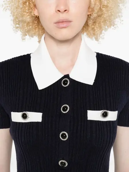 Rochii casual Self-Portrait Mini Dress With Contrasting Collar BLUE Femei (BM 19518506) 5