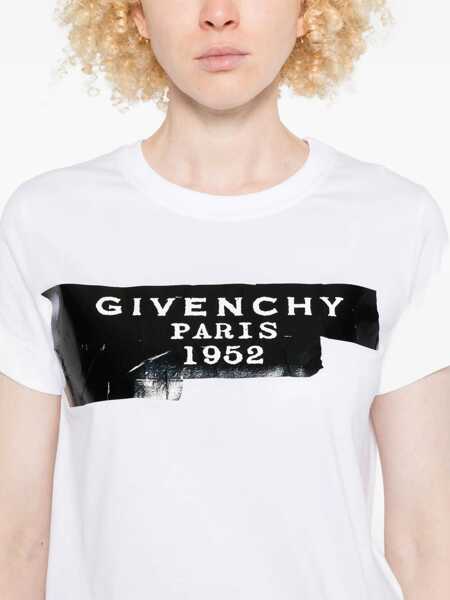 Tricouri Givenchy T-Shirt Tape WHITE Femei (BM 19518536) 5