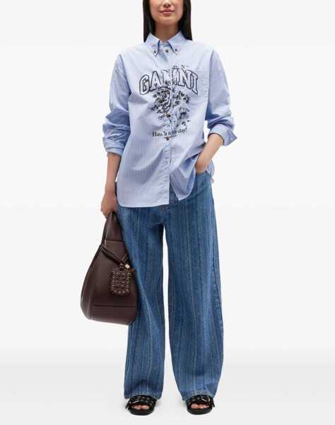 Bluze Ganni Logo Print Shirt PURPLE Femei (BM 19518548) 2