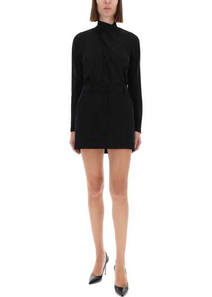 Bluze Versace Jeans Couture Shirt With Draped Collar BLACK Femei (BM 19518602) 2