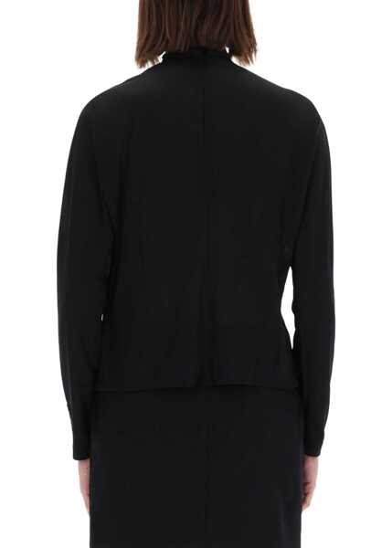 Bluze Versace Jeans Couture Shirt With Draped Collar BLACK Femei (BM 19518602) 3