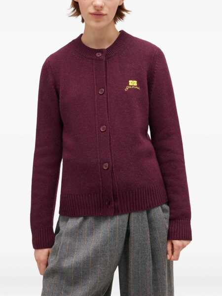 Cardigane Ganni Cardigan With Logo BORDEAUX Femei (BM 19518626) 3