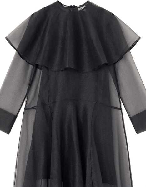 Rochii casual Ganni Long Dress With Hoop Collar BLACK Femei (BM 19518692) 2