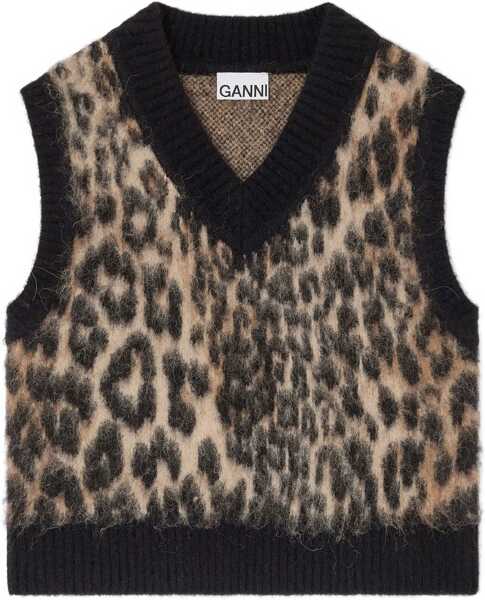Veste casual Ganni Wool Vest. ANIMALIER Femei (BM 19518719) 1