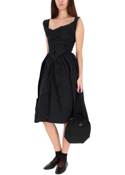 Rochii casual Vivienne Westwood Sunday Midi Dress BLACK Femei (BM 19518737) 2