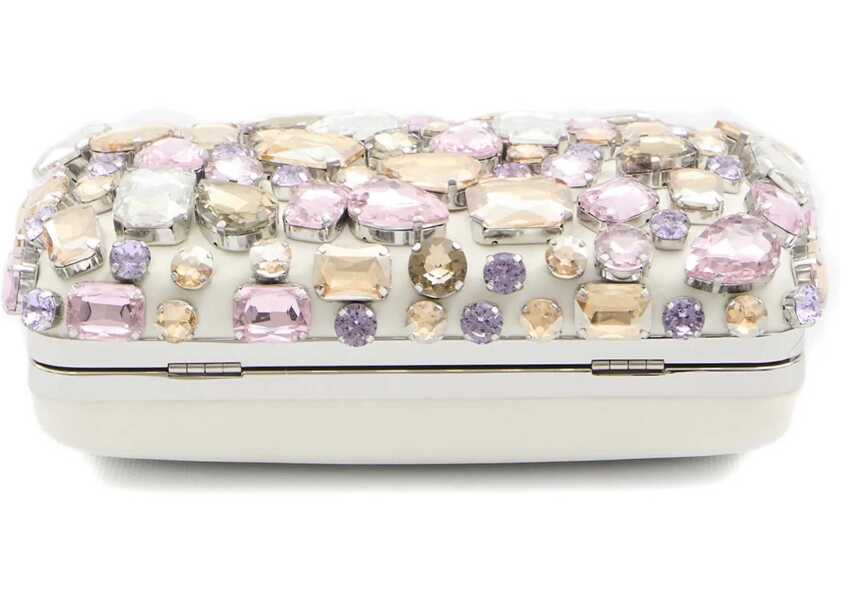 Genti plic Self-Portrait Multi Crystal Embellished Clutch Bag WHITE Femei (BM 19521629) 3