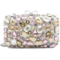 Genti plic Multi Crystal Embellished Clutch Bag Femei