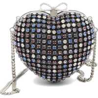Genti plic Multi Crystal Heart Clutch Bag Femei