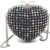 Self-Portrait Multi Crystal Heart Clutch Bag BLACK
