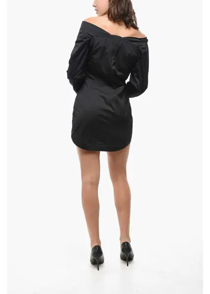 Rochii scurte DSQUARED2 Off-Shoulders 80S Prom Minidress Embellished With Sequins Black Femei (BM 19521641) 2