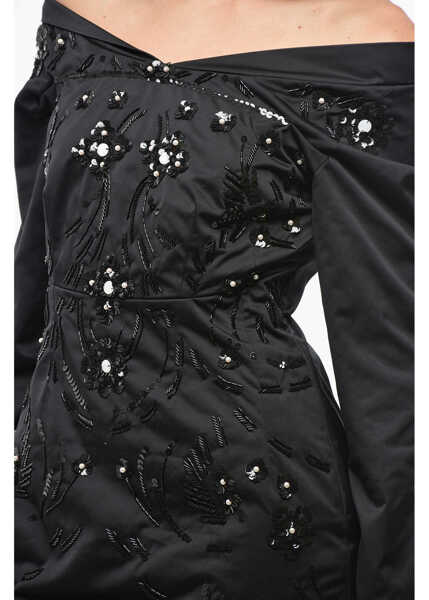 Rochii scurte DSQUARED2 Off-Shoulders 80S Prom Minidress Embellished With Sequins Black Femei (BM 19521641) 3