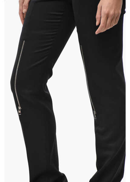 Pantaloni casual Alexander McQueen 4-Pocketed Wool Pants With Knee Zips Black Femei (BM 19521644) 3