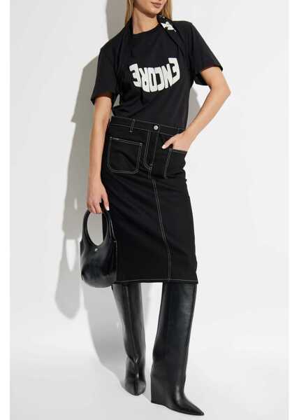 Fuste casual COURRGES Denim A-Line Skirt With Visible Stitchings Black Femei (BM 19521647) 2