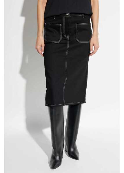 Fuste casual COURRGES Denim A-Line Skirt With Visible Stitchings Black Femei (BM 19521647) 3