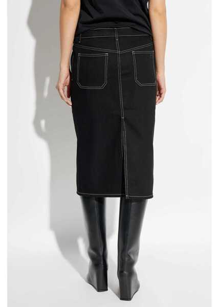 Fuste casual COURRGES Denim A-Line Skirt With Visible Stitchings Black Femei (BM 19521647) 4