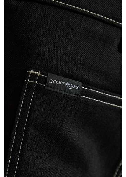 Fuste casual COURRGES Denim A-Line Skirt With Visible Stitchings Black Femei (BM 19521647) 5