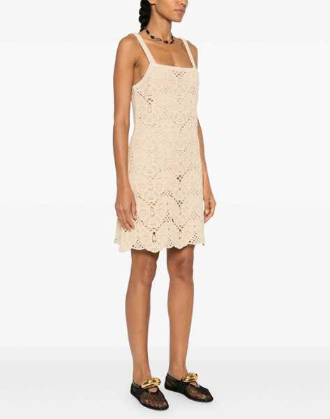 Rochii scurte BY MALENE BIRGER Crochet Cotton Blend Slip Dress Beige Femei (BM 19521650) 3