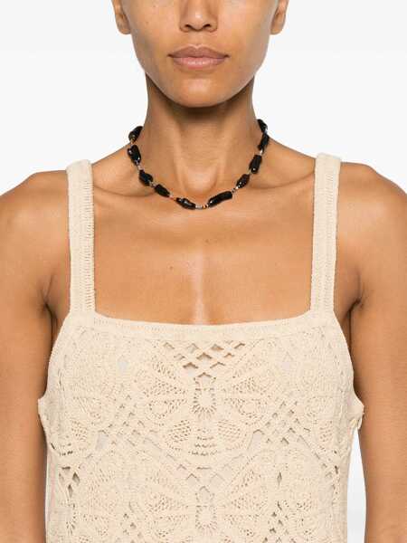 Rochii scurte BY MALENE BIRGER Crochet Cotton Blend Slip Dress Beige Femei (BM 19521650) 5