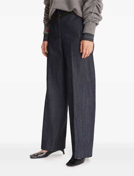 Blugi drepti Tory Burch 4-Pocketed Straight Leg Dark Washed Denims Blue Femei (BM 19521653) 4