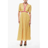 Rochii lungi Silk Tabitha Flared Dress With Plant Pattern Femei