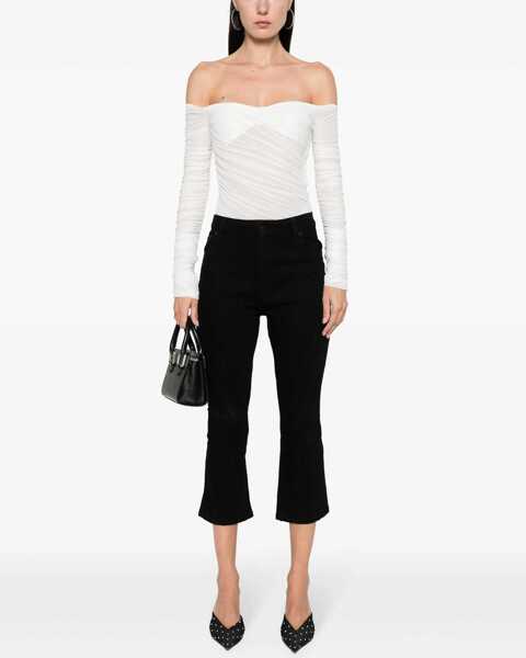 Blugi drepti MUGLER Patchwork Effect Cropped Fit Denims Black Femei (BM 19521677) 2