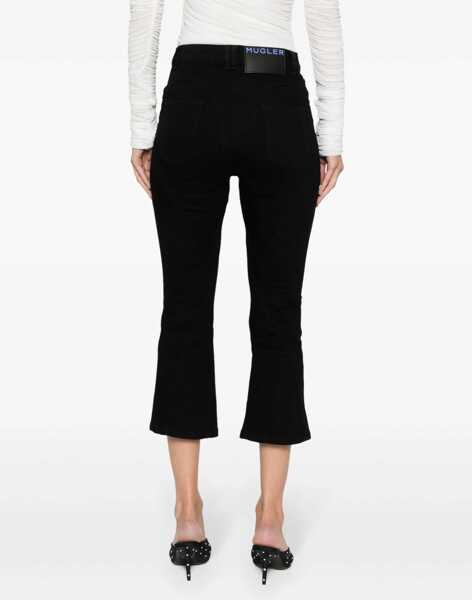 Blugi drepti MUGLER Patchwork Effect Cropped Fit Denims Black Femei (BM 19521677) 4