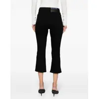 Blugi MUGLER Dama - Blugi drepti MUGLER Patchwork Effect Cropped Fit Denims Black Femei (BM 19521677) - B-mall.ro