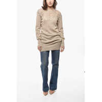 Pulovere Ermanno Scervino Dama - Pulovere Ermanno Scervino Pure Cashmere Sweater With Lace Insert Beige Femei (BM 19521683) - B-mall.ro
