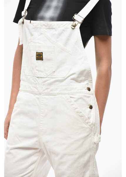 Rochii lungi WASHINGTON DEE CEE Solid Color Denim Jumpsuit With Logoed Buttons White Femei (BM 19521689) 3