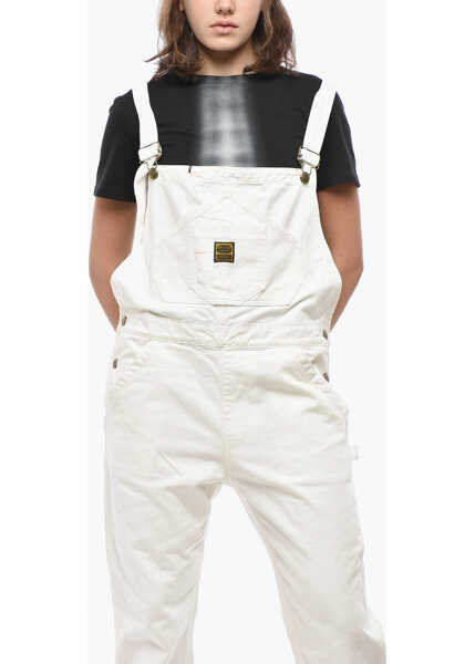 Rochii lungi WASHINGTON DEE CEE Solid Color Denim Jumpsuit With Logoed Buttons White Femei (BM 19521689) 4