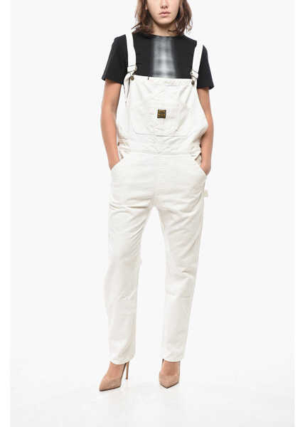 Rochii lungi WASHINGTON DEE CEE Solid Color Denim Jumpsuit With Logoed Buttons White Femei (BM 19521689) 1