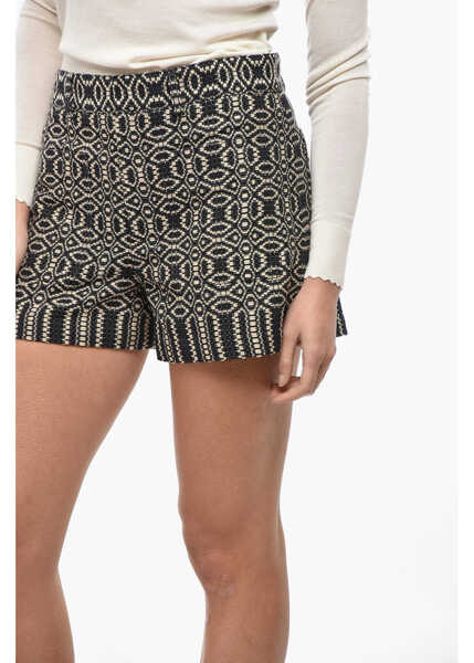 Pantaloni scurti Dior Cotton Tweed Regina Shorts Black & White Femei (BM 19521695) 3