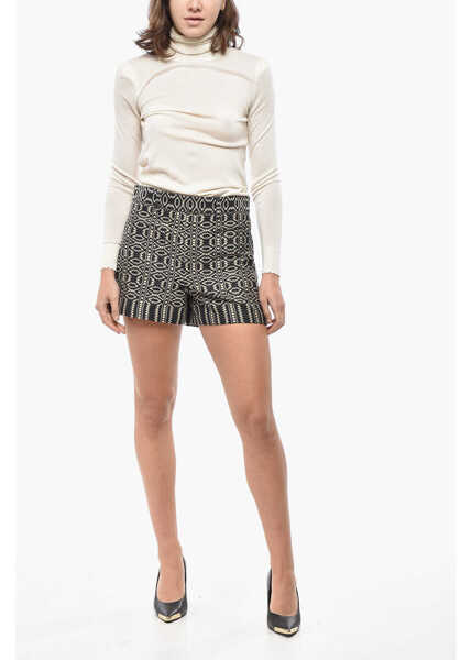 Pantaloni scurti Dior Cotton Tweed Regina Shorts Black & White Femei (BM 19521695) 4