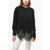 Ermanno Scervino Turtleneck Pure Cashmere Sweater With Lace Hem Black