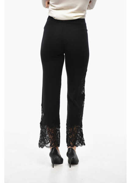 Pantaloni casual Ermanno Scervino Cashmere Pants With Lace Hem Black Femei (BM 19521704) 2