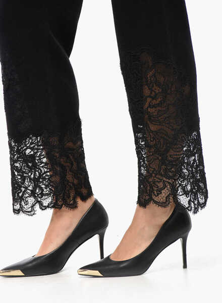 Pantaloni casual Ermanno Scervino Cashmere Pants With Lace Hem Black Femei (BM 19521704) 3