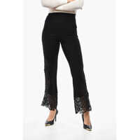 Pantaloni casual Ermanno Scervino Cashmere Pants With Lace Hem