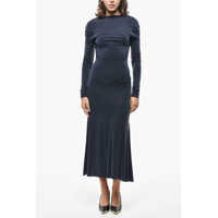Rochii lungi Jersey Sabrina Flared Dress With Bare Back Design Femei