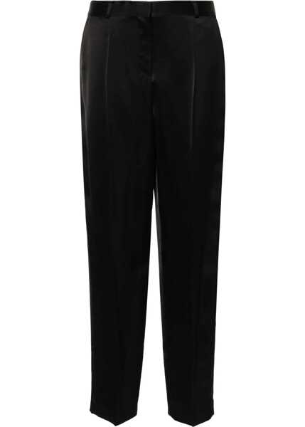 Pantaloni casual TOTME Low-Rise Satin Pants With Belt Loops Black Femei (BM 19521716) 1