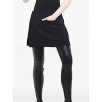 Fuste scurte Dama - Fuste scurte COURRGES Wool Blend Miniskirt With Side Buttoning Black Femei (BM 19521719) - B-mall.ro