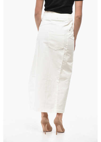 Fuste lungi Loewe Denim Decontructed Skirt With Side Zip White Femei (BM 19521722) 2