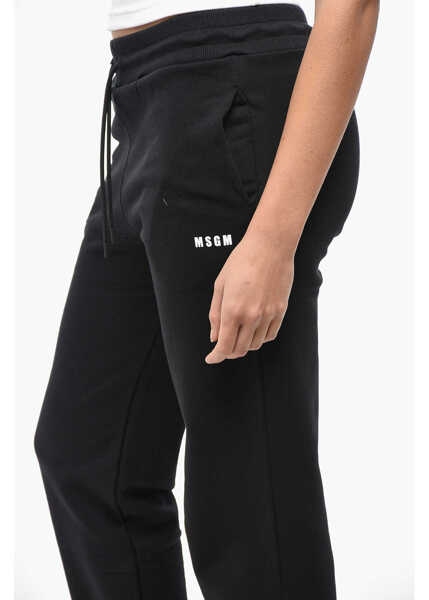 Pantaloni de trening MSGM Solid Color Cotton Joggers Black Femei (BM 19521731) 3