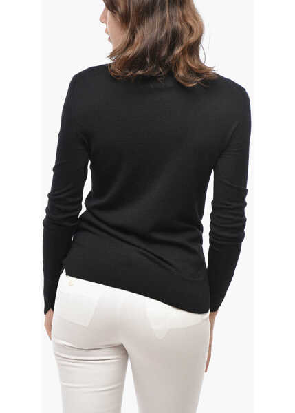 Pulovere Ermanno Scervino Merino Wool Sweater With Lace Detail Black Femei (BM 19521743) 2