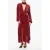RAQUEL DINIZ Velour Tie Neck Shirt Dress With Flared Bottom Red