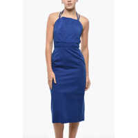 Rochii lungi Max Mara Dama - Rochii lungi Max Mara Sfilata Denim Temide Sheath Dress With Lace-Up Detail Blue Femei (BM 19521764) - B-mall.ro