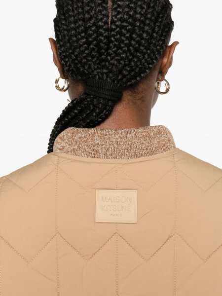 Jachete MAISON KITSUN Quilted Jacket in water-repellent nylon CANVAS BROWN Femei (BM 19521863) 5