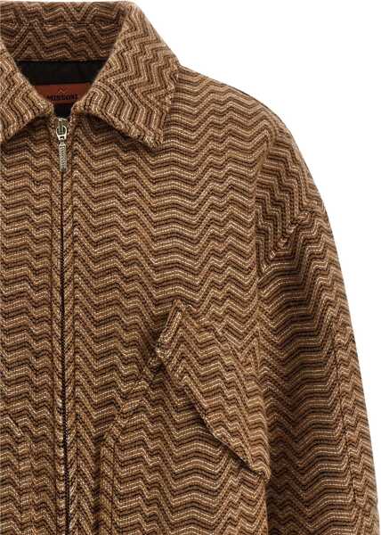 Jachete MISSONI BEACHWEAR Bomber with irregular chevron pattern CAMEL TONES Femei (BM 19521911) 3