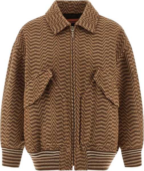 Jachete MISSONI BEACHWEAR Bomber with irregular chevron pattern CAMEL TONES Femei (BM 19521911) 1